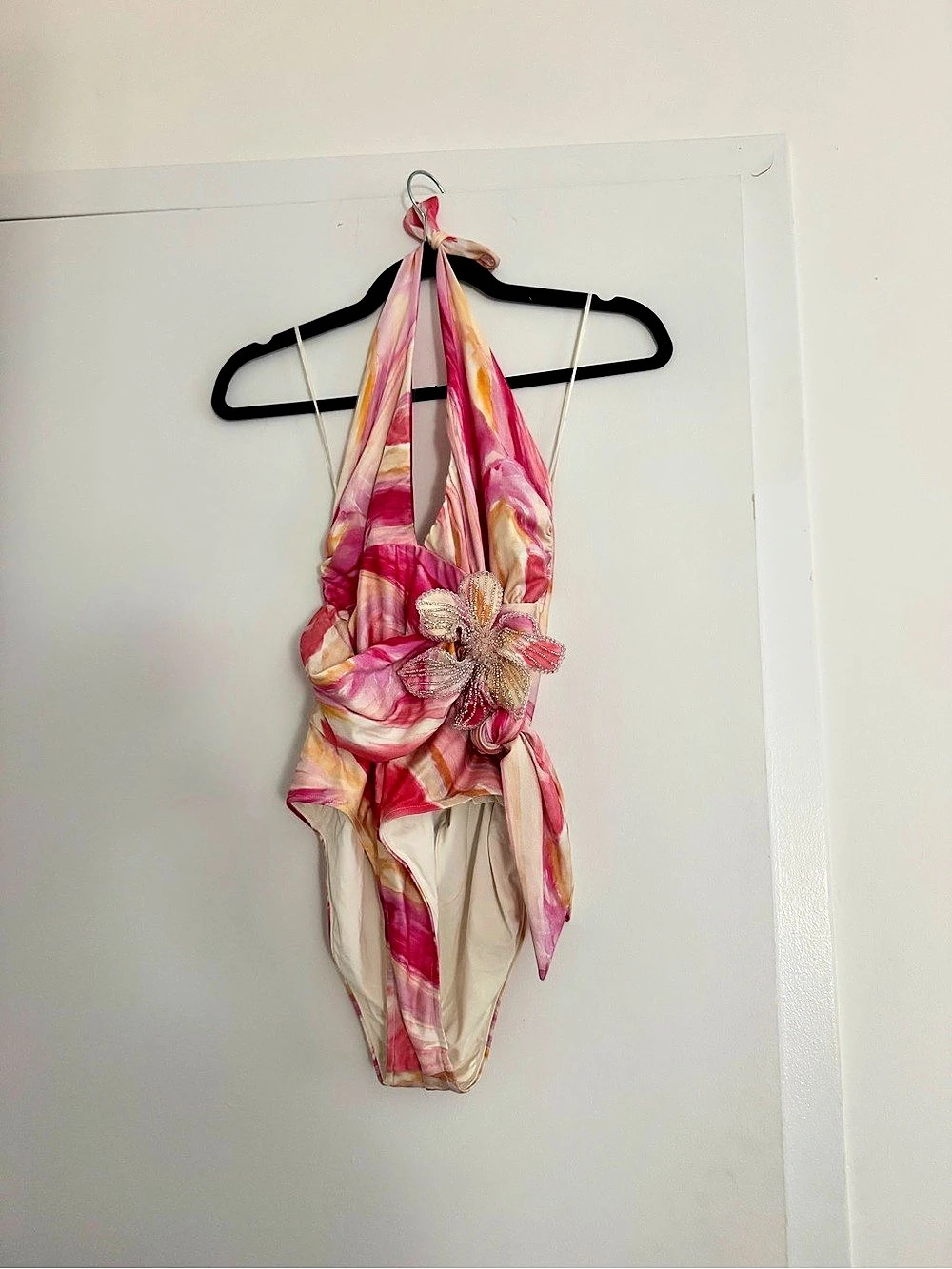 Pink Floral Swimsuit Onepiece